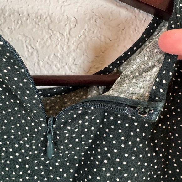 Loft Black Polka Dot Mini Wrap Dress Size 00P - Picture 4 of 8